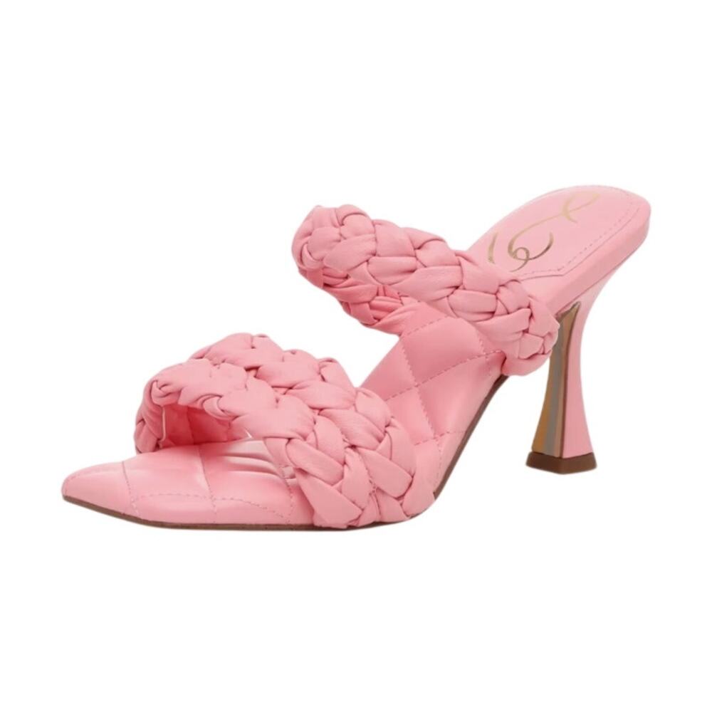 Sam Edelman Womens Meghan Heeled Sandals Size 8 M EU 38 Pink Slip On NIB